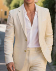Primadon Herrenanzüge Beige / XS Max | Eleganter Anzug für Herren Hochzeitsanlass Slim Fit