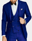 Primadon Herrenanzüge Blau / S Johannes | Elegantes 3-Teiliges Anzugset für Herren Sommer