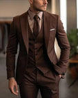 Primadon Herrenanzüge Braun / S Adrian | Eleganter Hochzeitsanzug Herren klassisch dreiteilig