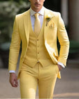 Primadon Herrenanzüge Gelb / S Adrian | Eleganter Hochzeitsanzug Herren klassisch dreiteilig