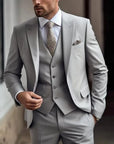 Primadon Herrenanzüge Grau / S Adrian | Eleganter Hochzeitsanzug Herren klassisch dreiteilig