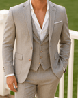 Primadon Herrenanzüge Grau / XS Matteo | Eleganter Anzug mit flachem Kragen für Herren