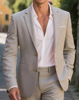 Primadon Herrenanzüge Grau / XS Max | Eleganter Anzug für Herren Hochzeitsanlass Slim Fit