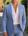 Primadon Herrenanzüge Hellblau / XS Max | Eleganter Anzug für Herren Hochzeitsanlass Slim Fit