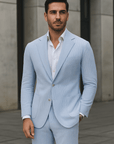 Primadon Herrenanzüge HIMMELBLAU / XXXL Samuel eleganter Seersucker-Anzug für Herren