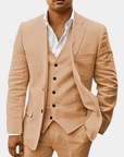 Primadon Herrenanzüge Khaki / S Lorenz | Eleganter Anzug für Herren Slim Fit Sommer