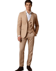 Primadon Herrenanzüge Khaki / S Marcel | Eleganter Herrenanzug für Hochzeiten Slim Fit