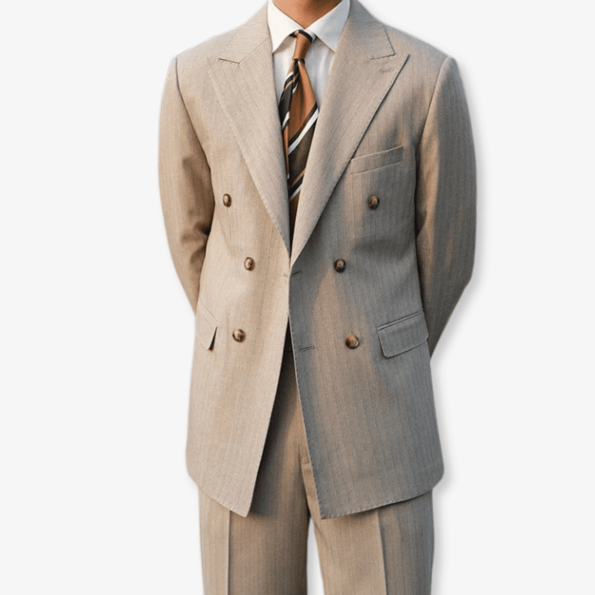 Primadon Herrenanzüge Khaki / XS Elias eleganter Zweiteiler für Herren maßgeschneidert