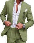 Primadon Herrenanzüge Olivgrün / S Milan | eleganter Hochzeitsanzug für Herren leinen