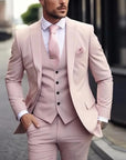 Primadon Herrenanzüge Rosa / S Adrian | Eleganter Hochzeitsanzug Herren klassisch dreiteilig