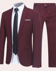 Primadon Herrenanzüge Rot / S Lucas | Eleganter Slim Fit Anzug für Herren Hochzeit