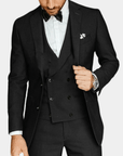 Primadon Herrenanzüge Schwarz / S Johannes | Elegantes 3-Teiliges Anzugset für Herren Sommer