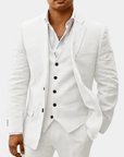 Primadon Herrenanzüge Weiß / S Lorenz | Eleganter Anzug für Herren Slim Fit Sommer