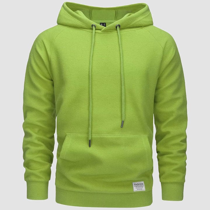 Primadon Herrenhoodies Olive / XS Michael | Lässiger Herren Hoodie aus Waffelstrick