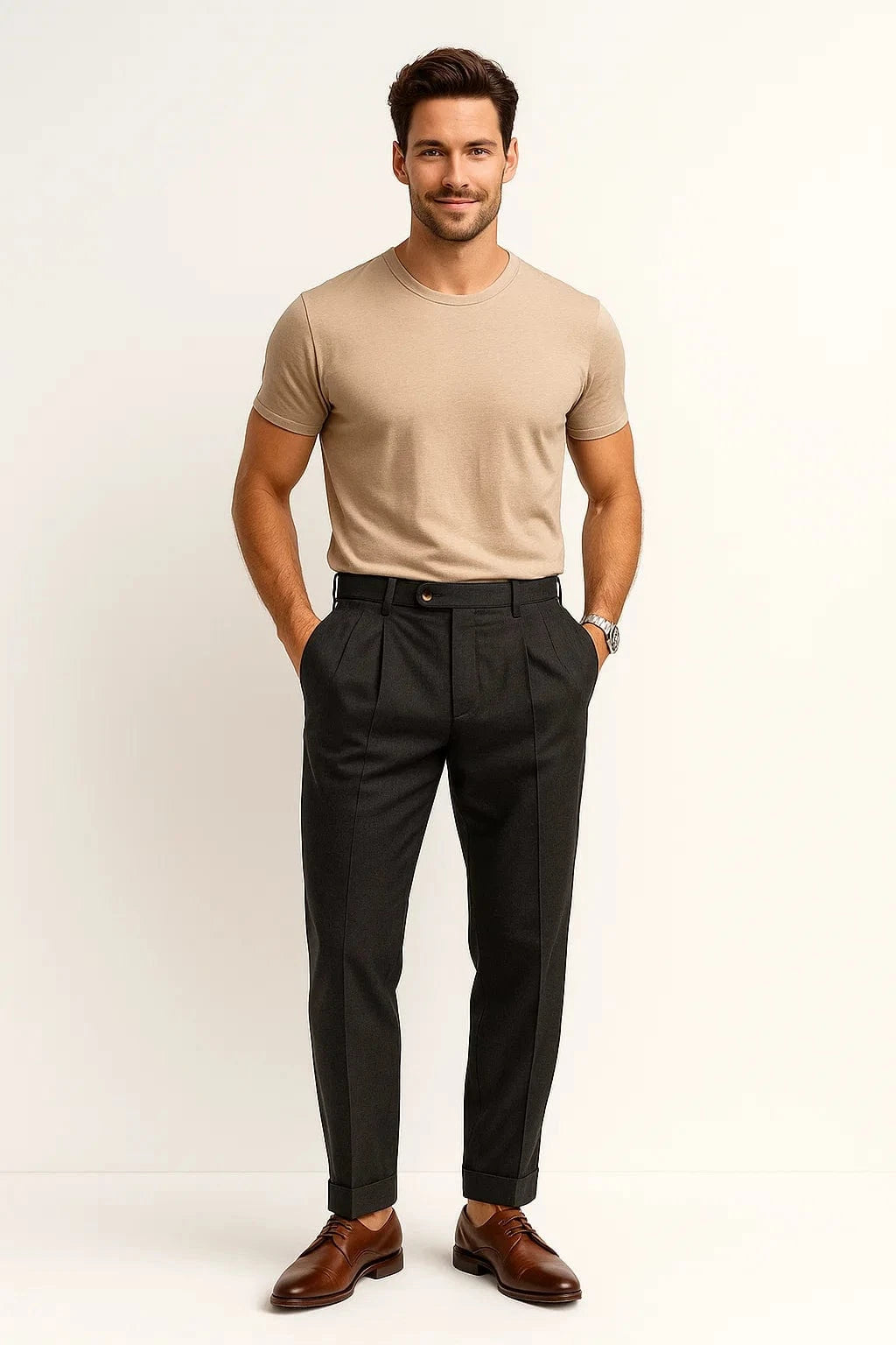 Primadon Herrenhosen Schwarz / S Julien elegante Anzughose für Herren Baumwolle