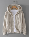 Primadon Herrenjacken Beige / XS Hagen | Lässige Ramie-Jacke für Herren mit Kapuze