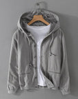 Primadon Herrenjacken Grau / XS Hagen | Lässige Ramie-Jacke für Herren mit Kapuze
