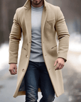 Primadon Herrenmäntel & -jacken Khaki / S Eleganter Herrenmantel für Herren lang aus Wollmischung warm stilvoll schwarz
