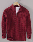 Primadon Herrenpullover Rot / XS Julian | Lässiger Baumwollpullover für Herren langarm