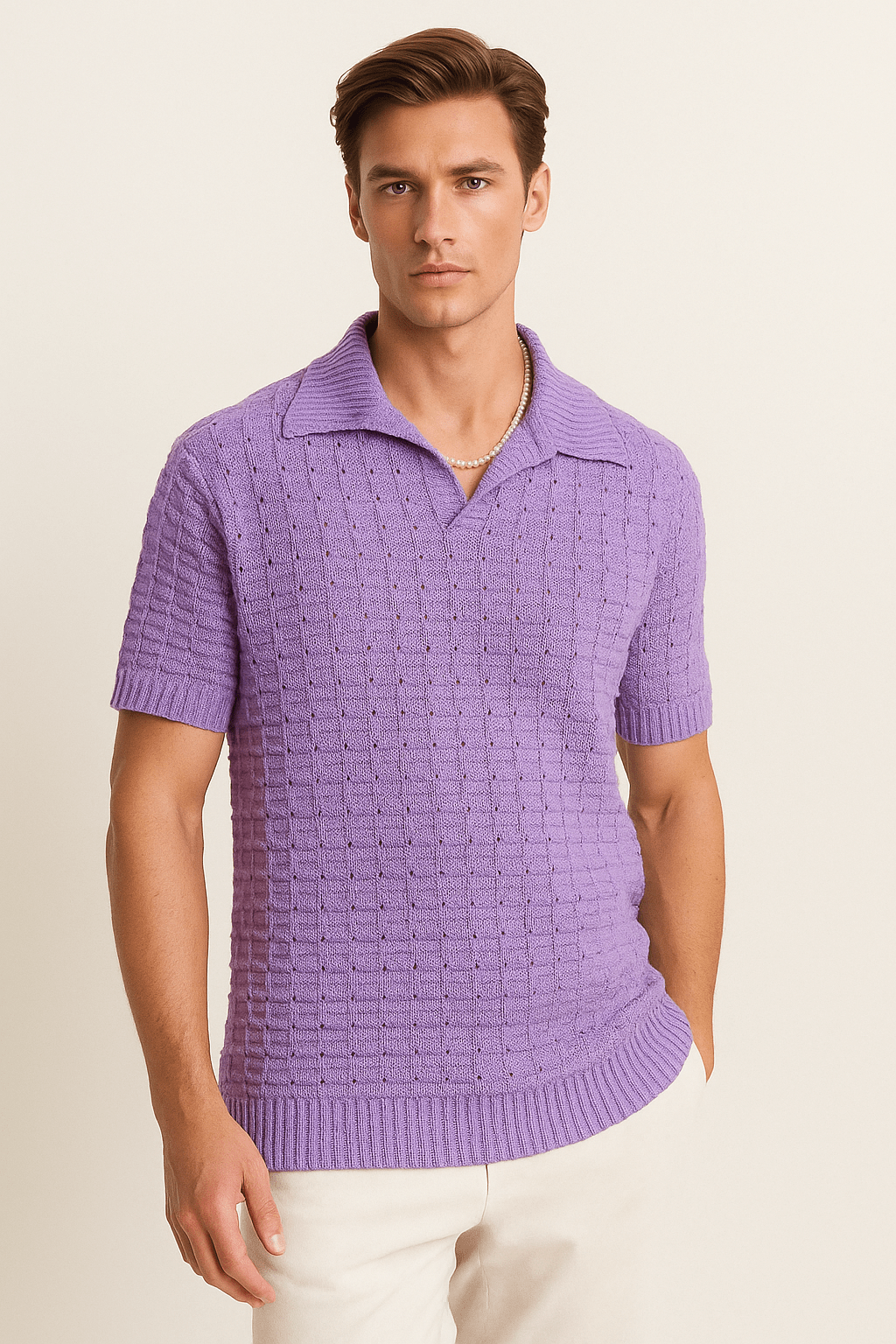 Primadon Herrenpullover & Strickjacken Lavendel / XS Sano | atmungsaktives Strickshirt für Herren entspannt