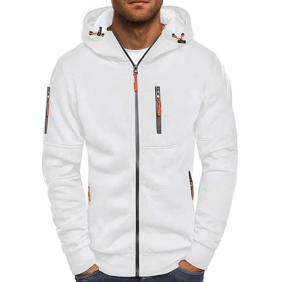 Primadon Hoodies & Sweatshirts Weiß / XS Nathan | Bequemer Zip Hoodie für Herren sportlich