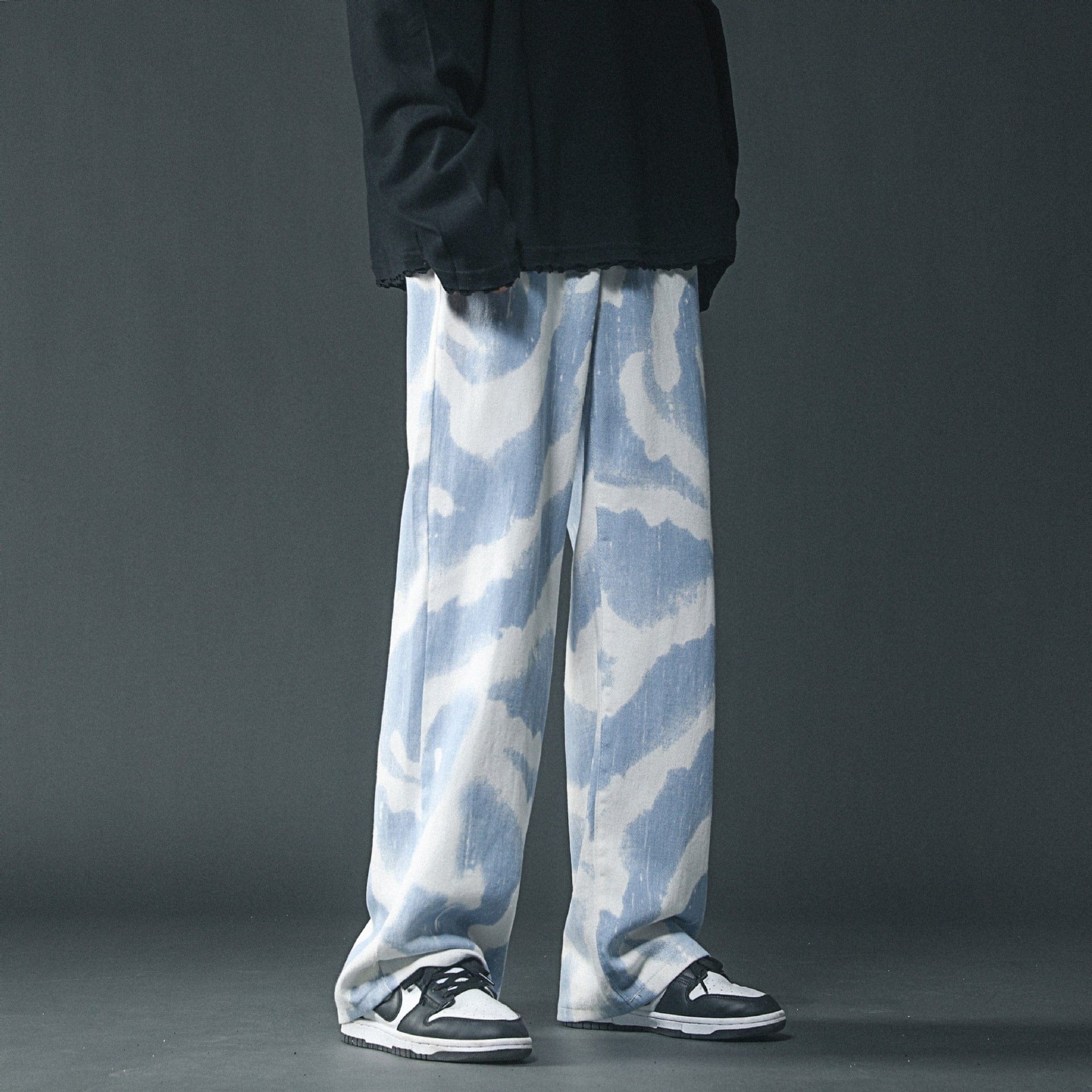 Primadon Hosen Blau / XS Victor | Bequeme Stoffhose für Herren mit Wolkenmuster