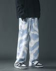 Primadon Hosen Blau / XS Victor | Bequeme Stoffhose für Herren mit Wolkenmuster