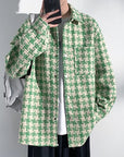 Primadon Jacken Grün / S Andreas | Elegante Houndstooth-Jacke für Herren Winter