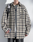 Primadon Jacken Schwarz / S Andreas | Elegante Houndstooth-Jacke für Herren Winter