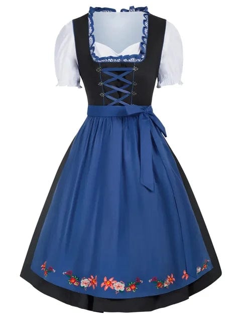 Primadon Kleider Blau / S Clara | Elegantes Mini-Kleid für Damen festlich Baumwolle