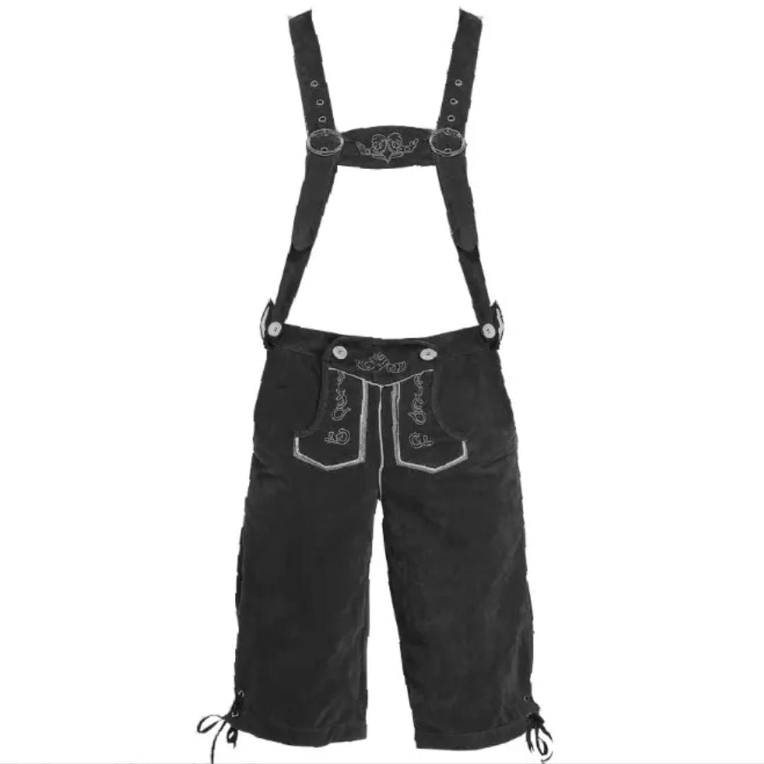 Primadon Lederhosen Schwarz Lucas | Traditionelle Lederhose für Herren Oktoberfest