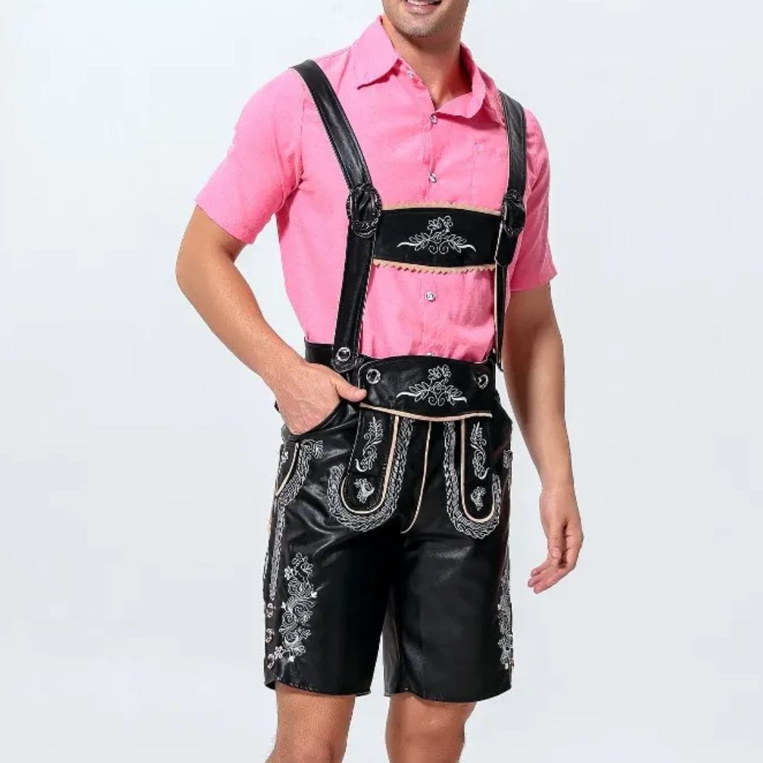 Primadon Lederhosen Schwarz / M Anton | Traditionelle Lederhose für Herren Oktoberfest