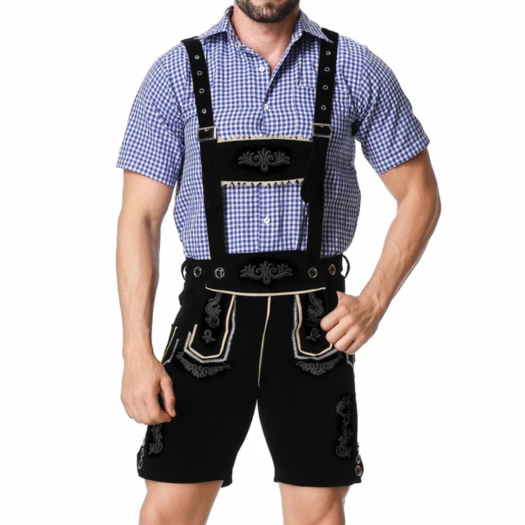 Primadon Lederhosen Schwarz / M Gregory | Elegante Lederhose für Herren Oktoberfest