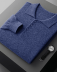 Primadon Poloshirts Blau / XS Theo | Elegantes Strickpullover für Herren aus Wolle