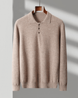 Primadon Poloshirts Khaki / XS Theo | Elegantes Strickpullover für Herren aus Wolle