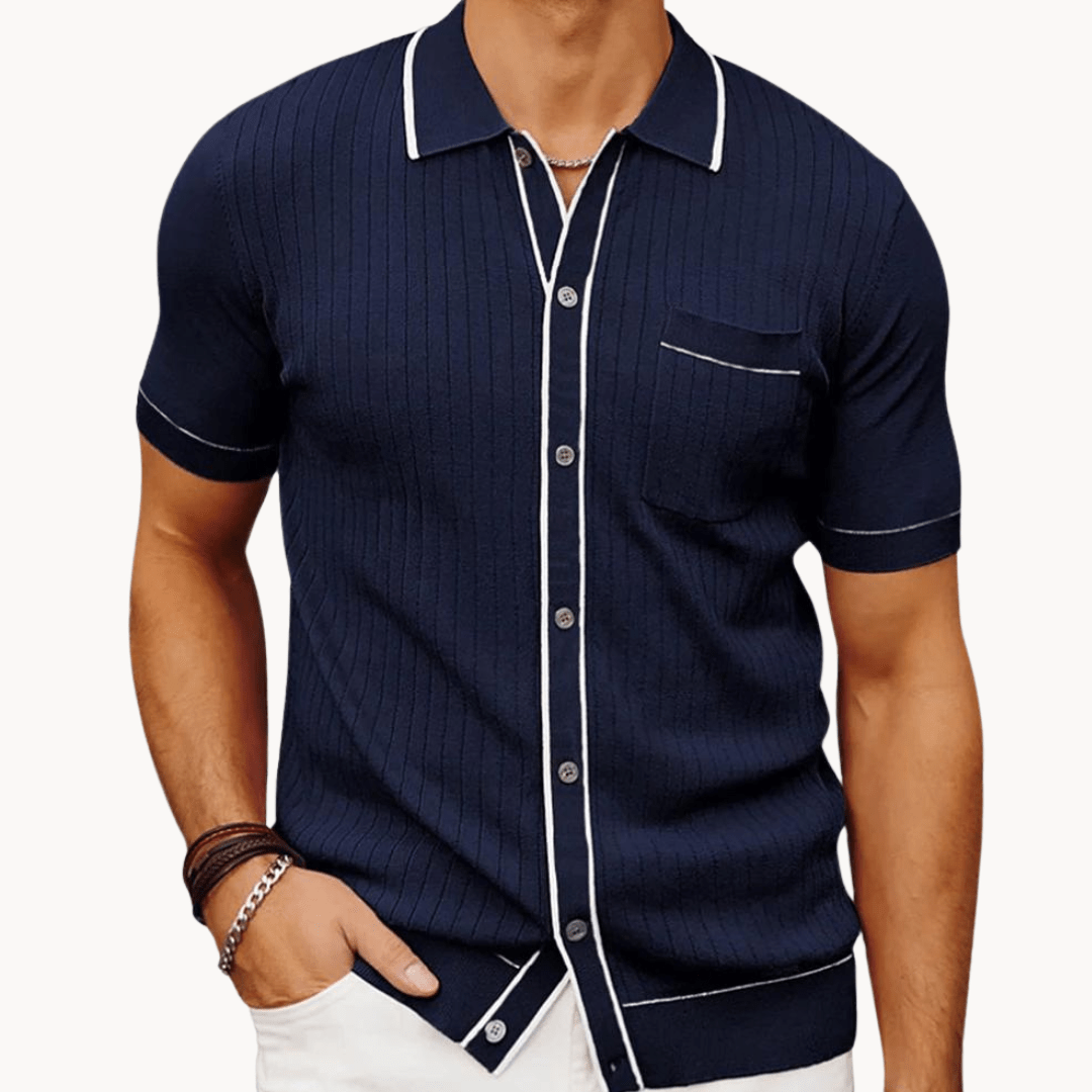 Primadon Poloshirts Marineblau / S Ribo | atmungsaktives Poloshirt für Herren vielseitig