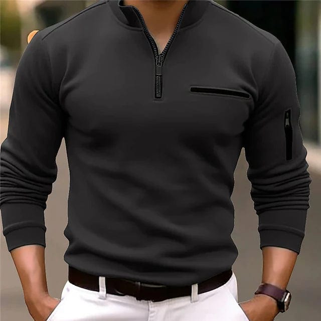 Primadon Poloshirts Schwarz / XS Ben | Elegantes Sport-Poloshirt für Herren langarm