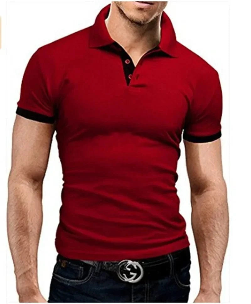 Primadon Poloshirts Weinrot / S Max atmungsaktives Polohemd für Herren Sommer