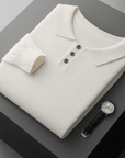 Primadon Poloshirts Weiß / XS Theo | Elegantes Strickpullover für Herren aus Wolle