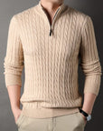 Primadon Pullover Aprikose / XS Heiko | Eleganter Kaschmir Pullover für Herren langarm