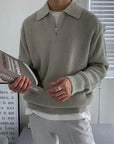 Primadon Pullover Grau / S Alvaro | Eleganter Jacquard-Pullover für Herren langarm