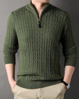 Primadon Pullover Grün / XS Heiko | Eleganter Kaschmir Pullover für Herren langarm