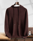 Primadon Pullover & Hoodies Dunkelbraun / XS Aurelio | Eleganter Herren Hoodie aus Cashmere leicht