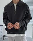 Primadon Pullover Schwarz / S Alvaro | Eleganter Jacquard-Pullover für Herren langarm