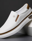 Primadon Slipper Weiß / 37.5 Victor elegante Chelsea Slipper für Herren aus Vollnarbenleder