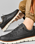 Primadon Sneaker Michael | Elegante Ledersneaker für Herren bequem weiß
