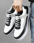 Primadon Sneaker Schwarz / 38.5 Julian elegante Leder-Wildleder Sneakers für Herren atmungsaktiv
