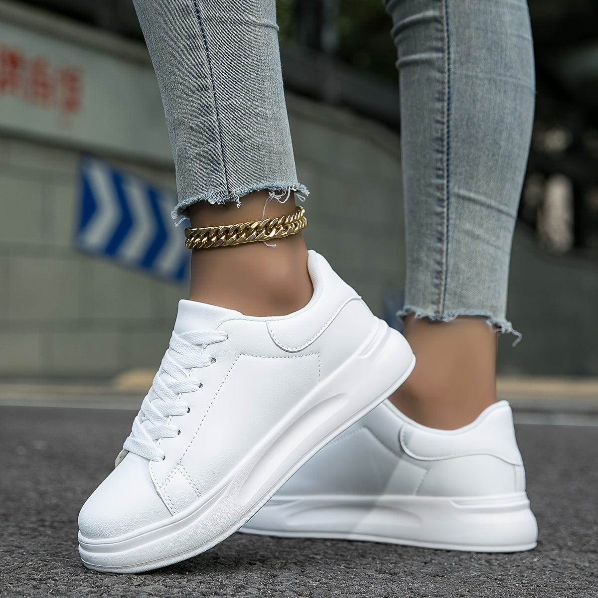Primadon Sneaker Weiß / 3 Marlene | Elegante Sneaker für Damen aus Kunstleder