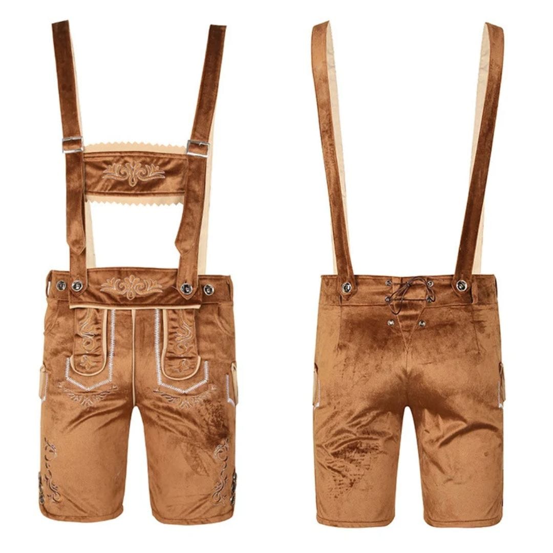 Primadon Traditionelle Kostüme Khaki / S Vincent | Authentische Lederhose für Herren Oktoberfest