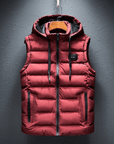 Primadon Westen Rot / M Max | Isolierende Herren Weste mit Kapuze für Outdoor warm